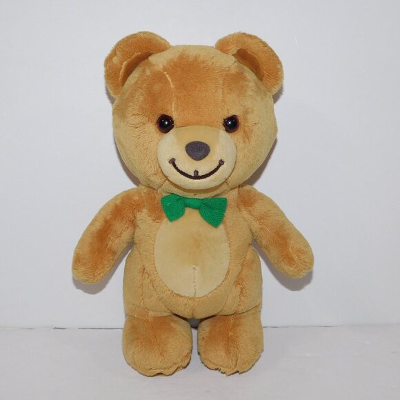 Gund Kraft Peanut Butter Bear 10" Plush Stuffed Teddy Green Bow Tie - Picture 1 of 5